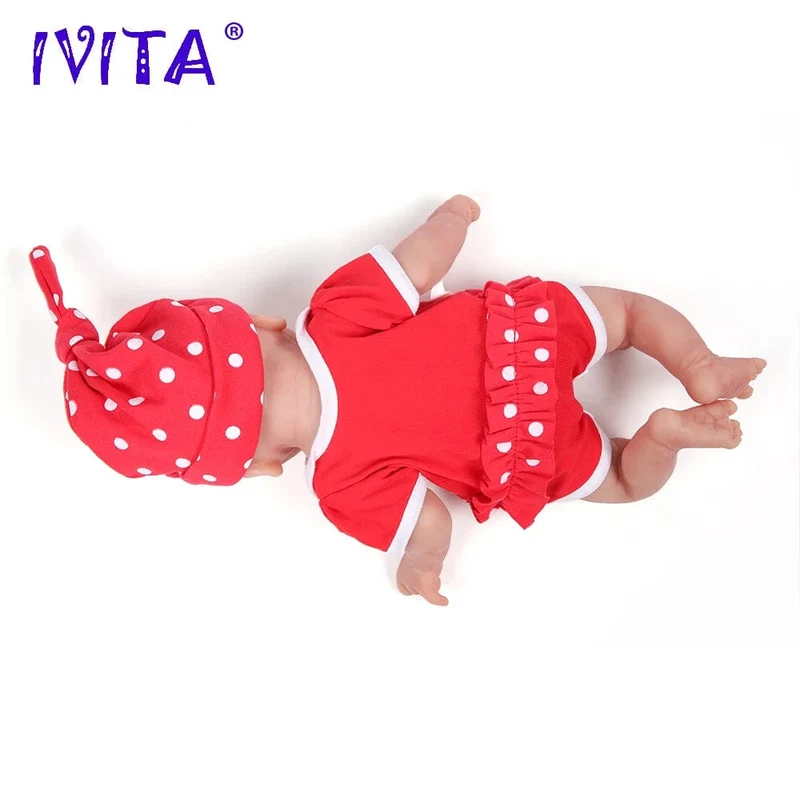 IVITA WG1512 14 Zoll 1.65 kg Ganzkörper-Silikon Bebe Reborn Puppe "Coco" Weiche Puppen Realistische Mädchen Baby DIY Blank Spielzeug für Kinder