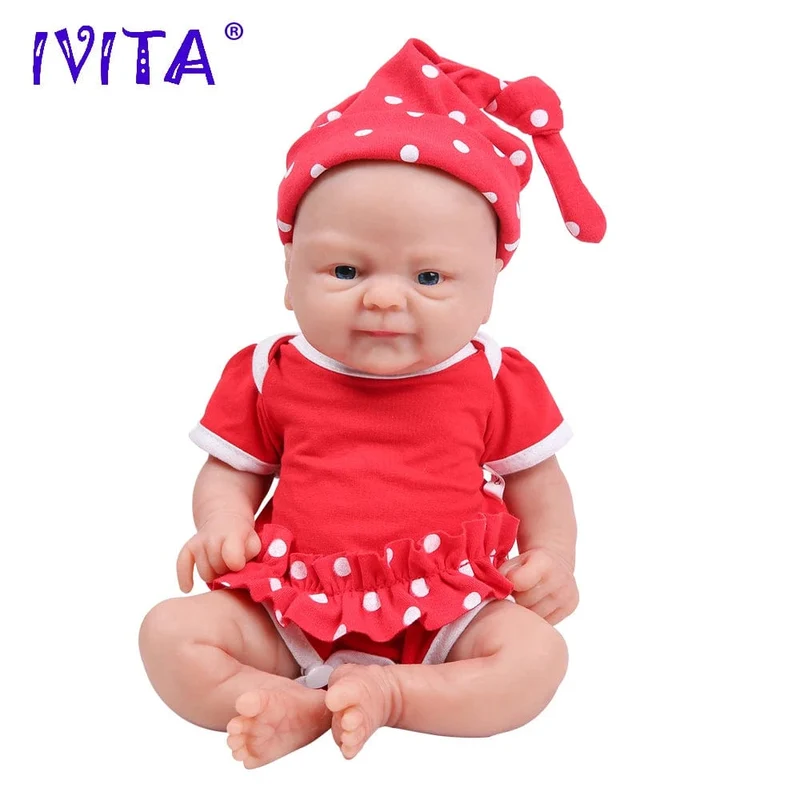 IVITA WG1512 14 Zoll 1.65 kg Ganzkörper-Silikon Bebe Reborn Puppe "Coco" Weiche Puppen Realistische Mädchen Baby DIY Blank Spielzeug für Kinder