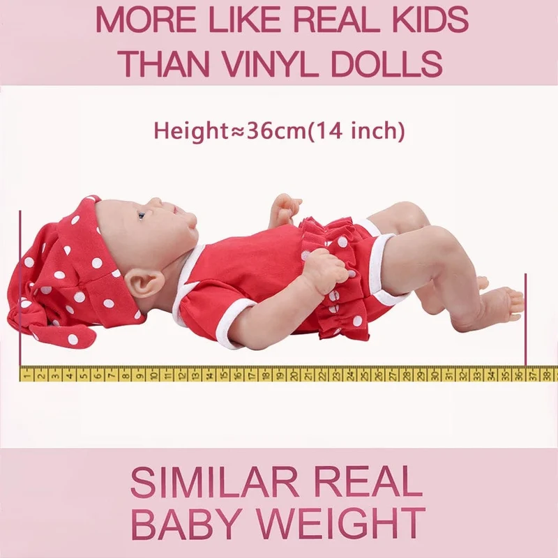 IVITA WG1512 14 Zoll 1.65 kg Ganzkörper-Silikon Bebe Reborn Puppe "Coco" Weiche Puppen Realistische Mädchen Baby DIY Blank Spielzeug für Kinder