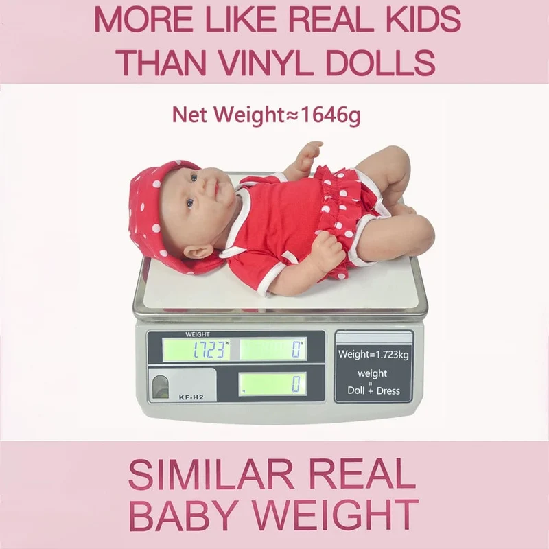 IVITA WG1512 14 Zoll 1.65 kg Ganzkörper-Silikon Bebe Reborn Puppe "Coco" Weiche Puppen Realistische Mädchen Baby DIY Blank Spielzeug für Kinder