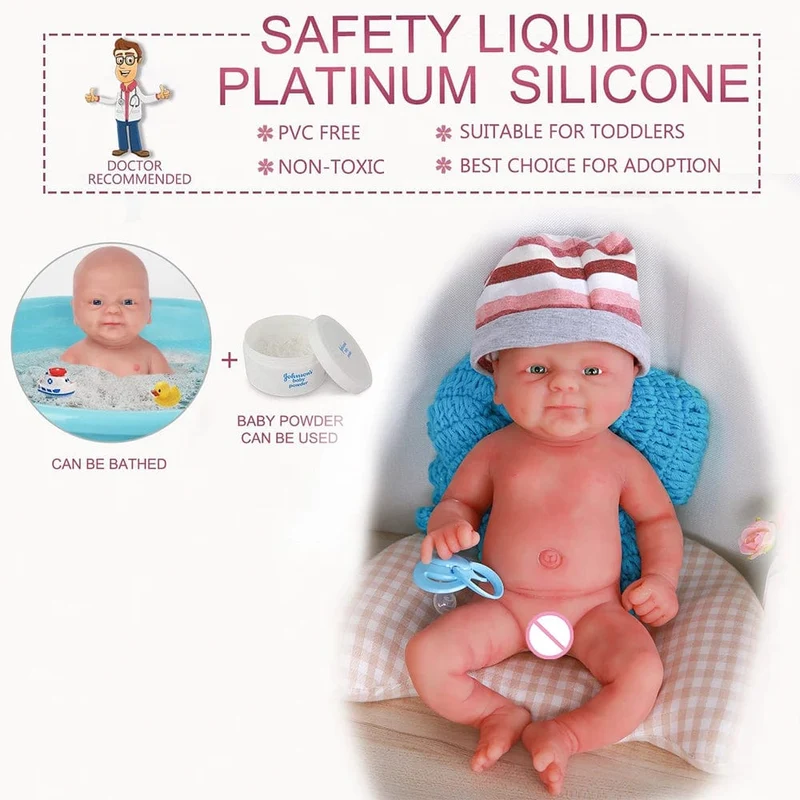 IVITA WG1512 14 Zoll 1.65 kg Ganzkörper-Silikon Bebe Reborn Puppe "Coco" Weiche Puppen Realistische Mädchen Baby DIY Blank Spielzeug für Kinder