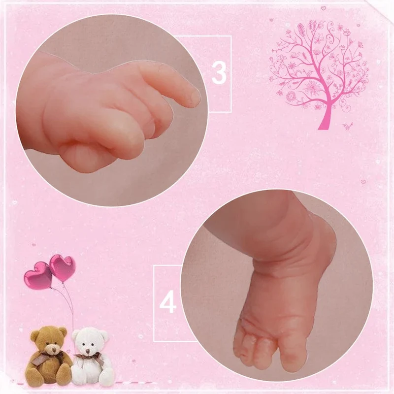 IVITA WG1512 14 Zoll 1.65 kg Ganzkörper-Silikon Bebe Reborn Puppe "Coco" Weiche Puppen Realistische Mädchen Baby DIY Blank Spielzeug für Kinder