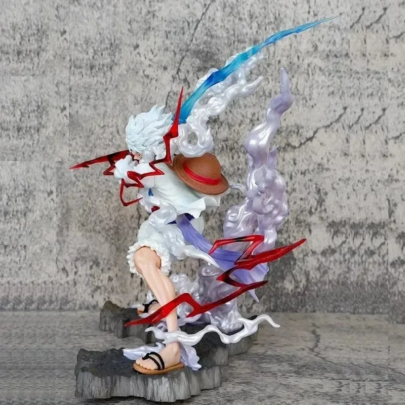 One Piece Nica Luffy Figur greift fest nach dem Blitz Fifth Gear Action Figur Modell Puppe Modell Anime PVC Statue Spielzeug Geschenk