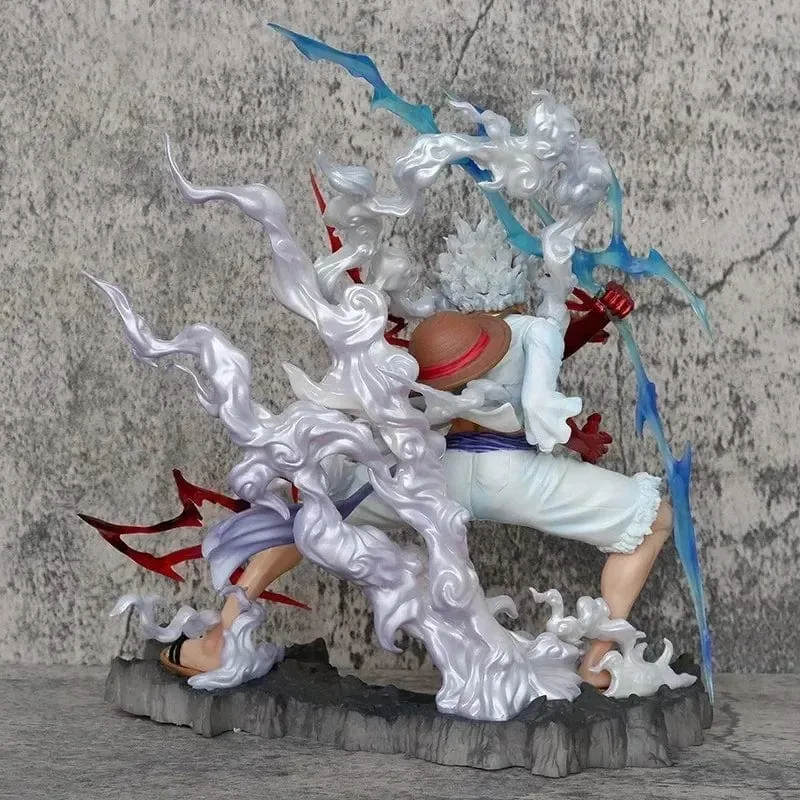 One Piece Nica Luffy Figur greift fest nach dem Blitz Fifth Gear Action Figur Modell Puppe Modell Anime PVC Statue Spielzeug Geschenk