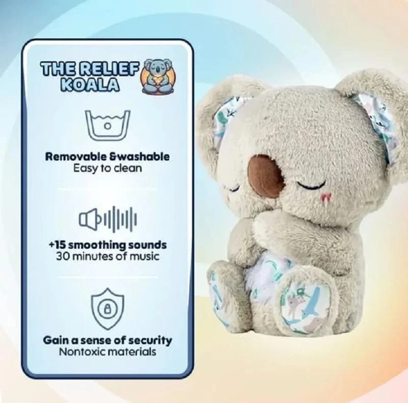 Süßes, beruhigendes Koalabär-Schlafspielzeug für Kinder, beruhigendes Baby, Linderung von Angstzuständen, Atmung, Koala-Spielzeug, Schlafkumpel, Plüschpuppe mit Lichtern