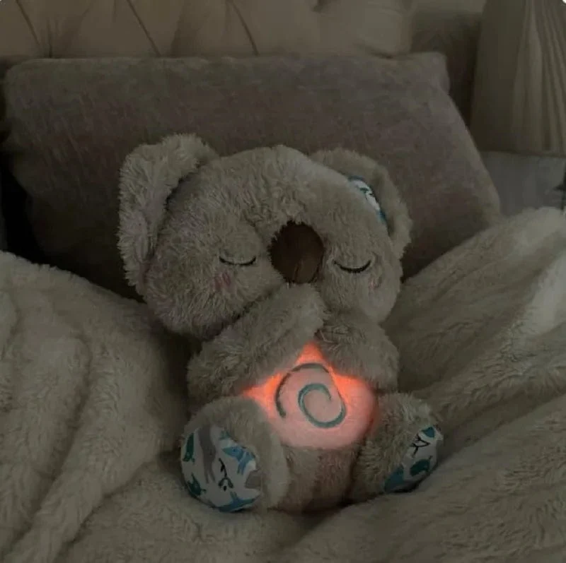 Süßes, beruhigendes Koalabär-Schlafspielzeug für Kinder, beruhigendes Baby, Linderung von Angstzuständen, Atmung, Koala-Spielzeug, Schlafkumpel, Plüschpuppe mit Lichtern