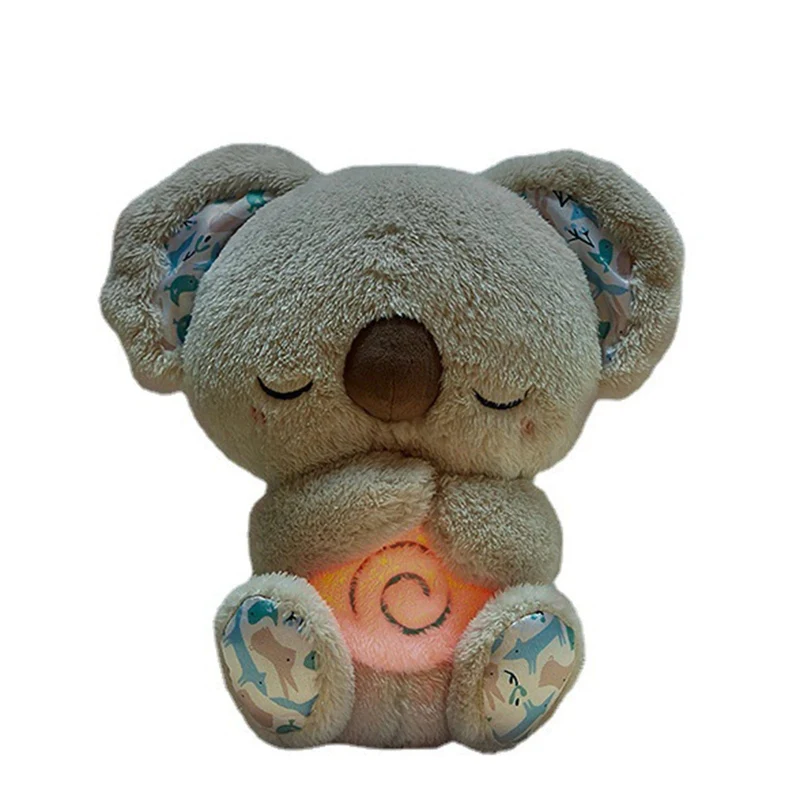 Süßes, beruhigendes Koalabär-Schlafspielzeug für Kinder, beruhigendes Baby, Linderung von Angstzuständen, Atmung, Koala-Spielzeug, Schlafkumpel, Plüschpuppe mit Lichtern