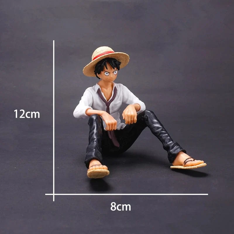12 cm One Piece Anime Figur Luffy Sitzposition Actionfigur PVC Modellsammlung Statue Figur Puppenspielzeug für Geburtstagsgeschenk