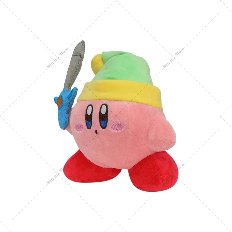 Kawaii Anime Star Kirby Schwert Kirby Gefüllter Peluche Plüsch Hochwertiges Cartoon-Spielzeug Tolles Weihnachtsgeburtstagsgeschenk für Kinder