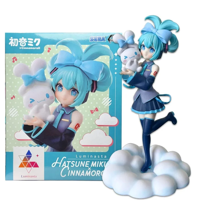 17CM Anime Hatsune Miku X Cinnamoroll Figur Anime Periphere Sammlermodelle Dekorative Dekorationen Kinder Kawaii Geschenk