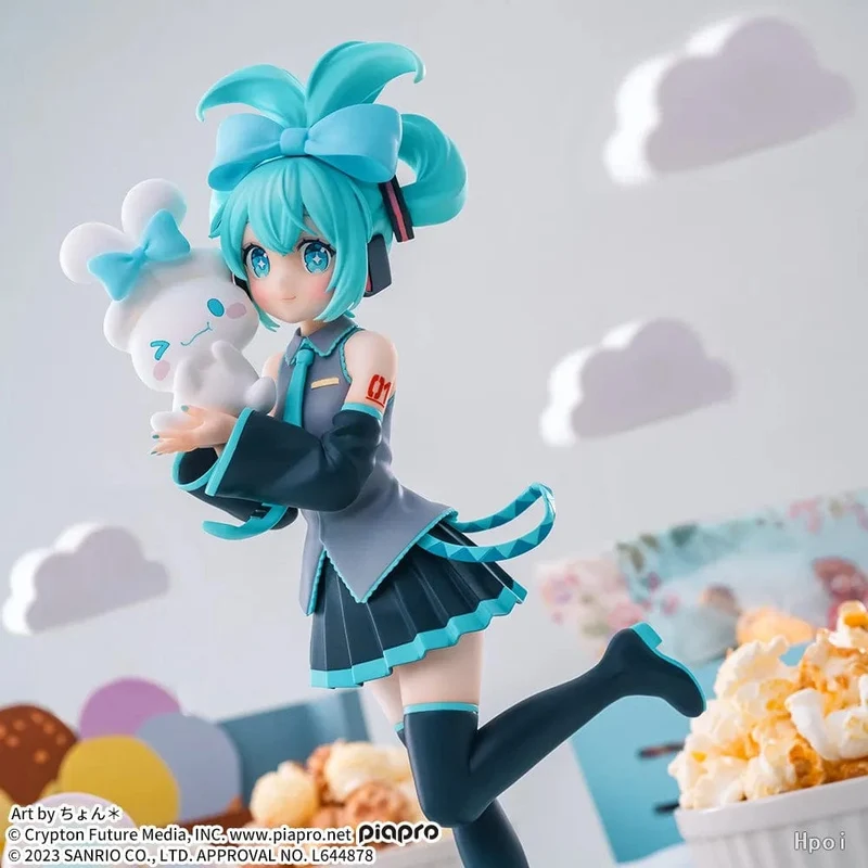 17CM Anime Hatsune Miku X Cinnamoroll Figur Anime Periphere Sammlermodelle Dekorative Dekorationen Kinder Kawaii Geschenk
