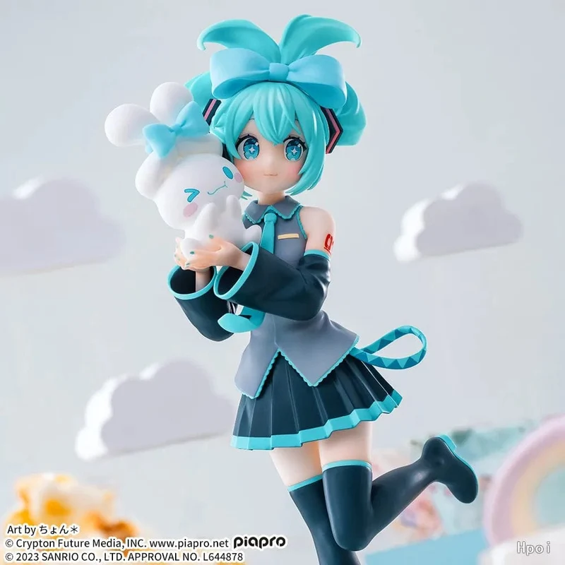 17CM Anime Hatsune Miku X Cinnamoroll Figur Anime Periphere Sammlermodelle Dekorative Dekorationen Kinder Kawaii Geschenk