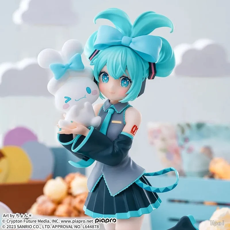 17CM Anime Hatsune Miku X Cinnamoroll Figur Anime Periphere Sammlermodelle Dekorative Dekorationen Kinder Kawaii Geschenk
