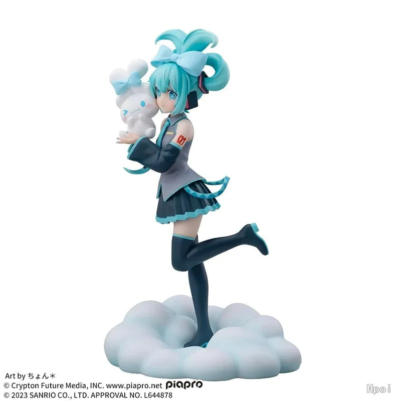 17CM Anime Hatsune Miku X Cinnamoroll Figur Anime Periphere Sammlermodelle Dekorative Dekorationen Kinder Kawaii Geschenk
