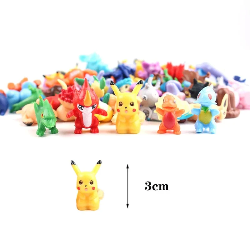 24–144 Stück Pokemon-Actionfigur, 2–3 CM, nicht wiederholende Minifiguren, Modellspielzeug, Pikachu, Anime, Kinder, Sammeln, Puppen, Geburtstagsgeschenke