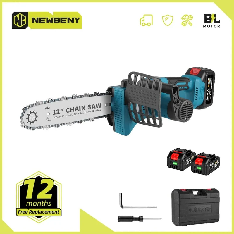 12 Zoll bürstenlose elektrische Säge mit Öler, schnurlose, tragbare Garten-Holzbearbeitungs-Schneidwerkzeugmaschine für Makita 18V-Batterie