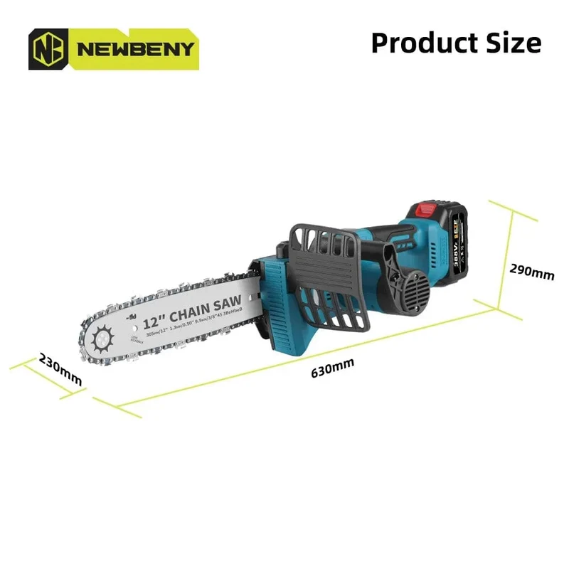 12 Zoll bürstenlose elektrische Säge mit Öler, schnurlose, tragbare Garten-Holzbearbeitungs-Schneidwerkzeugmaschine für Makita 18V-Batterie