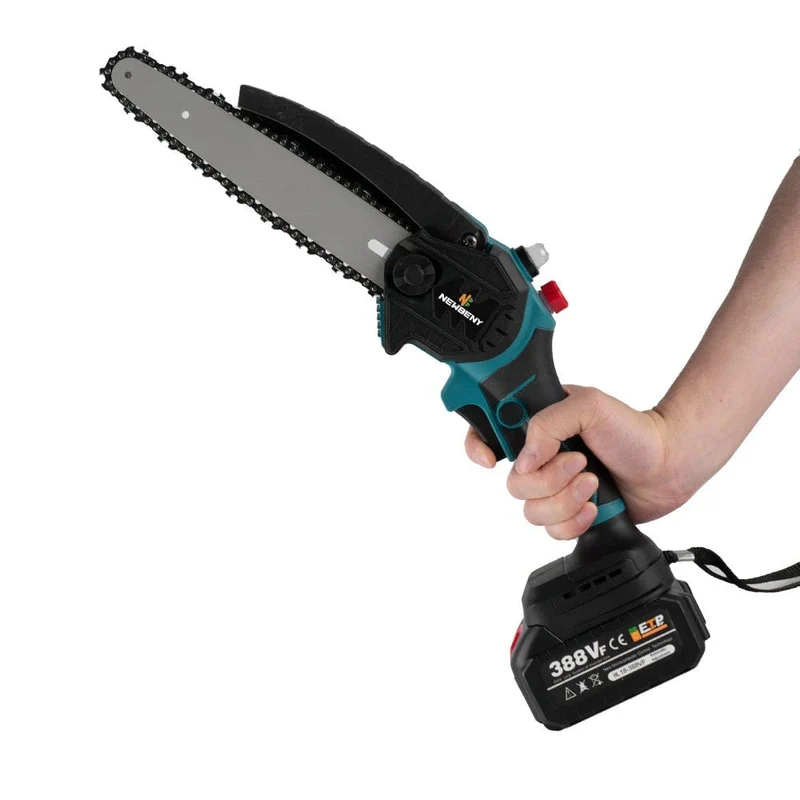 NEWBENY 8 Zoll bürstenlose elektrische Säge mit Öler, kabellose Holzbearbeitungs-Gartensäge, Elektrowerkzeuge für Makita 18V Batterie