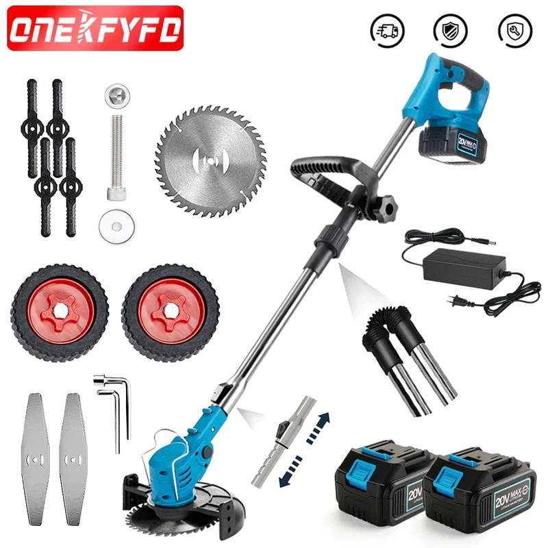 Elektrischer Rasenmäher, 21 V, kabelloser Rasentrimmer, Längenverstellbarer Schneider, Haushalts-Gartengeräte, kompatibel mit Makita 18 V Akku