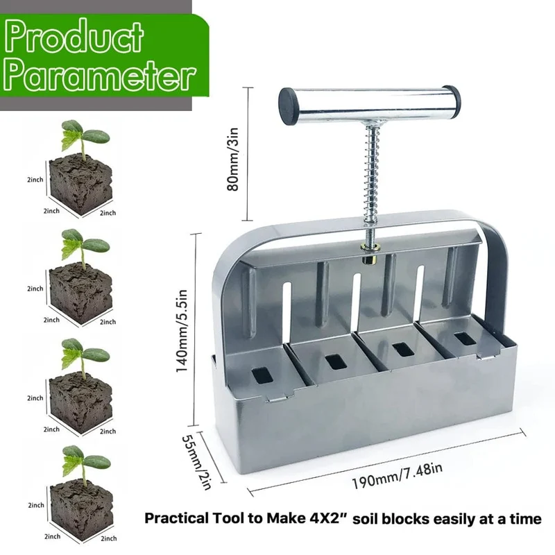 Handheld-Erdblock-Maker für Setzlinge, 2 cm, Bodenblockierwerkzeug für Setzlinge, Gewächshaus, Gartenbedarf