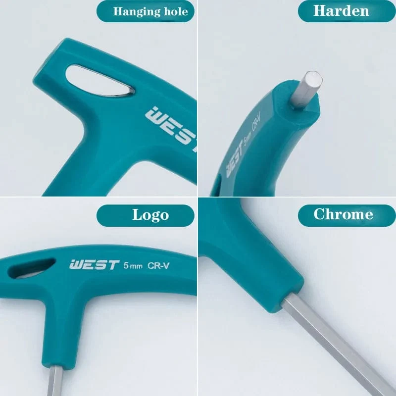 Inbusschlüssel, Sechskantschlüssel, Cr-V-Legierung, Flachkopf, Sechskant, Universal-Schraubendreher, Handwerkzeug, Universal-Schnellverschlussadapter, T-Griff-Schraubenschlüssel