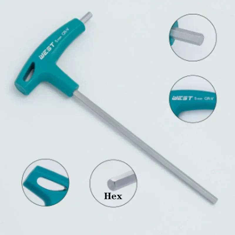 Inbusschlüssel, Sechskantschlüssel, Cr-V-Legierung, Flachkopf, Sechskant, Universal-Schraubendreher, Handwerkzeug, Universal-Schnellverschlussadapter, T-Griff-Schraubenschlüssel