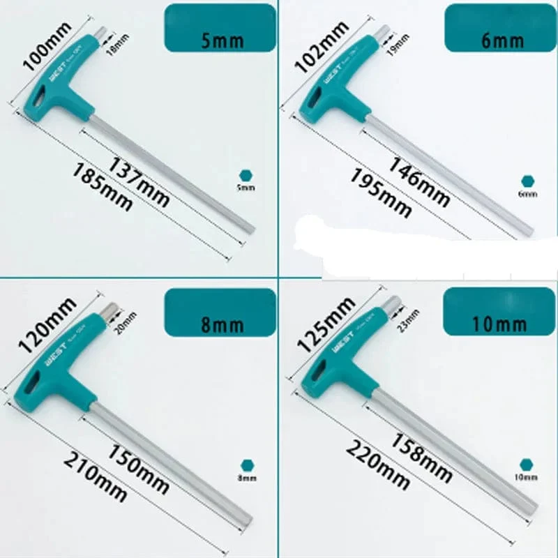 Inbusschlüssel, Sechskantschlüssel, Cr-V-Legierung, Flachkopf, Sechskant, Universal-Schraubendreher, Handwerkzeug, Universal-Schnellverschlussadapter, T-Griff-Schraubenschlüssel