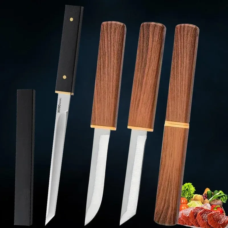 2024Geschmiedetes Ausbeinmesser, Fleischerbeil, Edelstahl, mongolisches Küchenhandmesser, Fleisch- und Obstmesser, geröstetes Lammsteakmesser mit Abdeckung