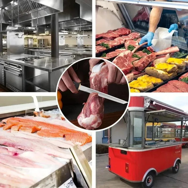 2024Geschmiedetes Ausbeinmesser, Fleischerbeil, Edelstahl, mongolisches Küchenhandmesser, Fleisch- und Obstmesser, geröstetes Lammsteakmesser mit Abdeckung