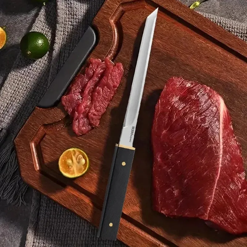 2024Geschmiedetes Ausbeinmesser, Fleischerbeil, Edelstahl, mongolisches Küchenhandmesser, Fleisch- und Obstmesser, geröstetes Lammsteakmesser mit Abdeckung