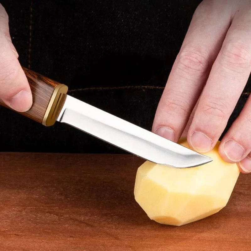 2024Geschmiedetes Ausbeinmesser, Fleischerbeil, Edelstahl, mongolisches Küchenhandmesser, Fleisch- und Obstmesser, geröstetes Lammsteakmesser mit Abdeckung