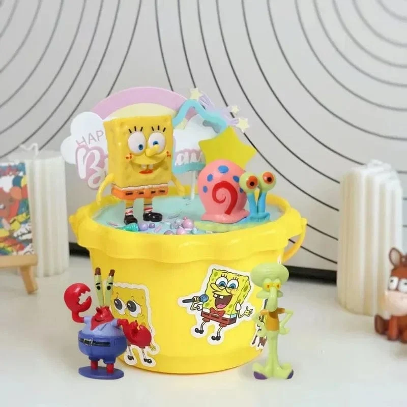 6 stücke/set 5.6 CM Spongebob Action-figuren Cartoon Film Mini Puppen Kinder Geburtstag Geschenke Set