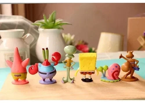 6 stücke/set 5.6 CM Spongebob Action-figuren Cartoon Film Mini Puppen Kinder Geburtstag Geschenke Set