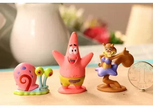 6 stücke/set 5.6 CM Spongebob Action-figuren Cartoon Film Mini Puppen Kinder Geburtstag Geschenke Set