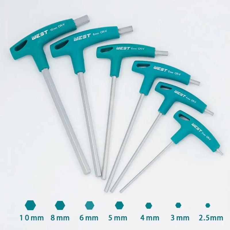 T-Griff Sechskant-Inbusschlüssel Schrauben Schraubendreher Treiber Werkzeug Inbusschlüssel 2mm/2.5mm/3mm/4mm/5mm/6mm/8mm/10mm T-Griff Schraubenschlüssel Inbusschlüssel