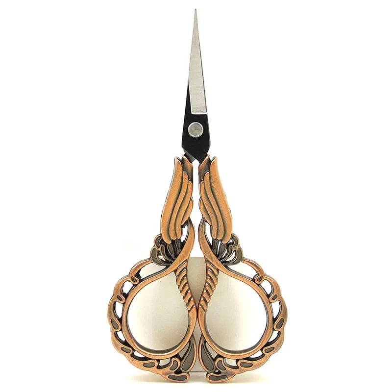 Vintage Edelstahlschere, DIY-Stoffschere, Schneiderschere, Bastelschere aus Edelstahl mit Pflaumenblütenmuster, Nähwerkzeug