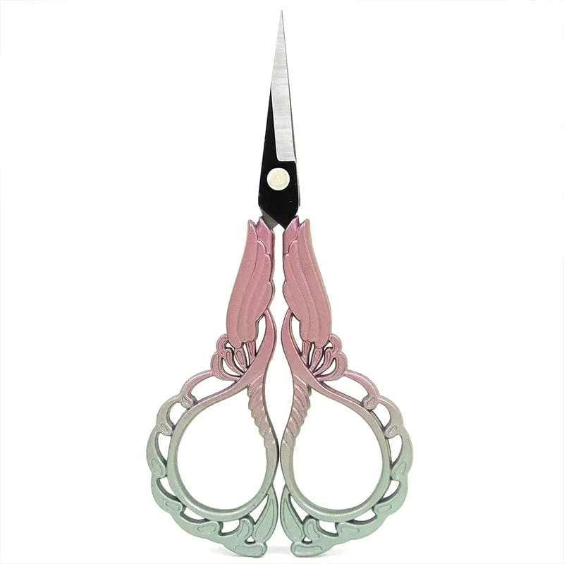 Vintage Edelstahlschere, DIY-Stoffschere, Schneiderschere, Bastelschere aus Edelstahl mit Pflaumenblütenmuster, Nähwerkzeug