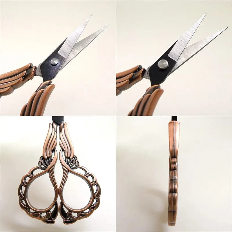 Vintage Edelstahlschere, DIY-Stoffschere, Schneiderschere, Bastelschere aus Edelstahl mit Pflaumenblütenmuster, Nähwerkzeug