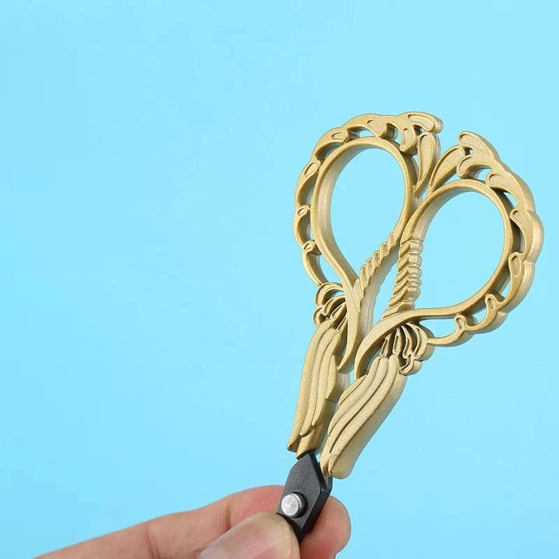 Vintage Edelstahlschere, DIY-Stoffschere, Schneiderschere, Bastelschere aus Edelstahl mit Pflaumenblütenmuster, Nähwerkzeug