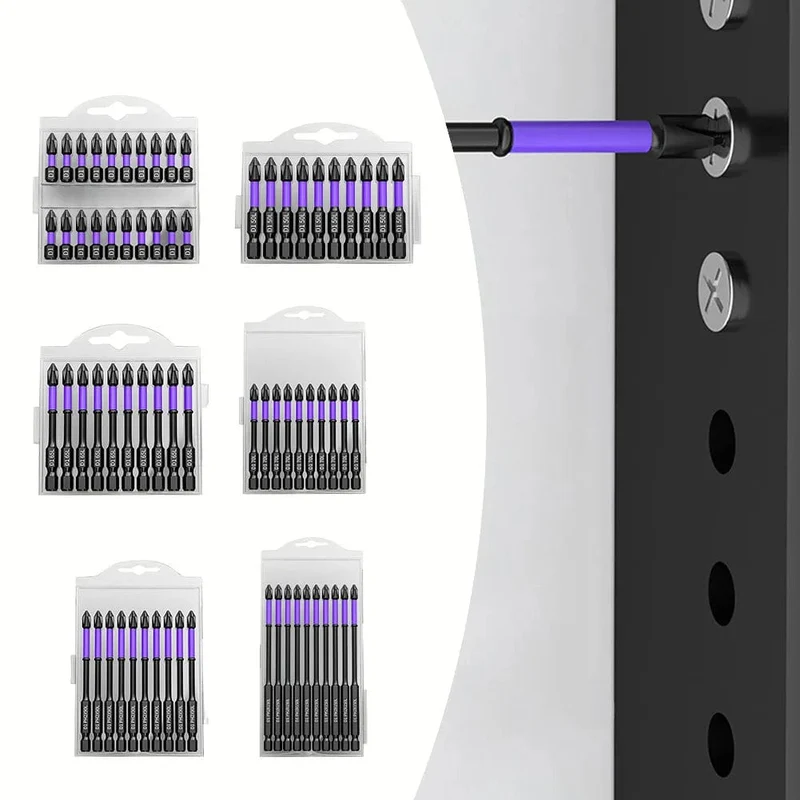 5/10 Stück PH2 Magnet-Schraubendreherbits, rutschfest, Kreuzschlitz, 25–150 mm, für elektrische Schlagbohrmaschinen und Handbohrmaschinen