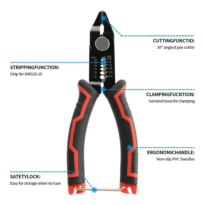 Abisolierzange, automatische Abisolierzange, Kabel-Crimpzange, Elektriker-Reparaturwerkzeuge, Abisolierzange, Handwerkzeuge