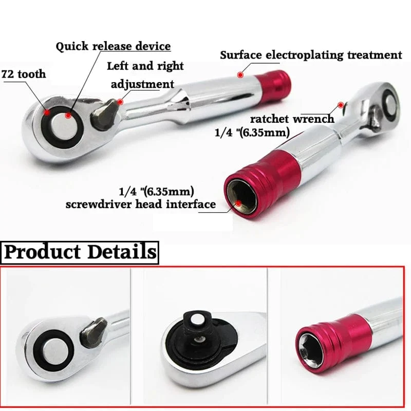 2 in1 Mini Hex Bit Treiber Ratschenschlüssel Set Hand Reparatur Werkzeug Für Fahrzeug Fahrrad Fahrrad Steckschlüssel 72 Zähne Kit werkzeug