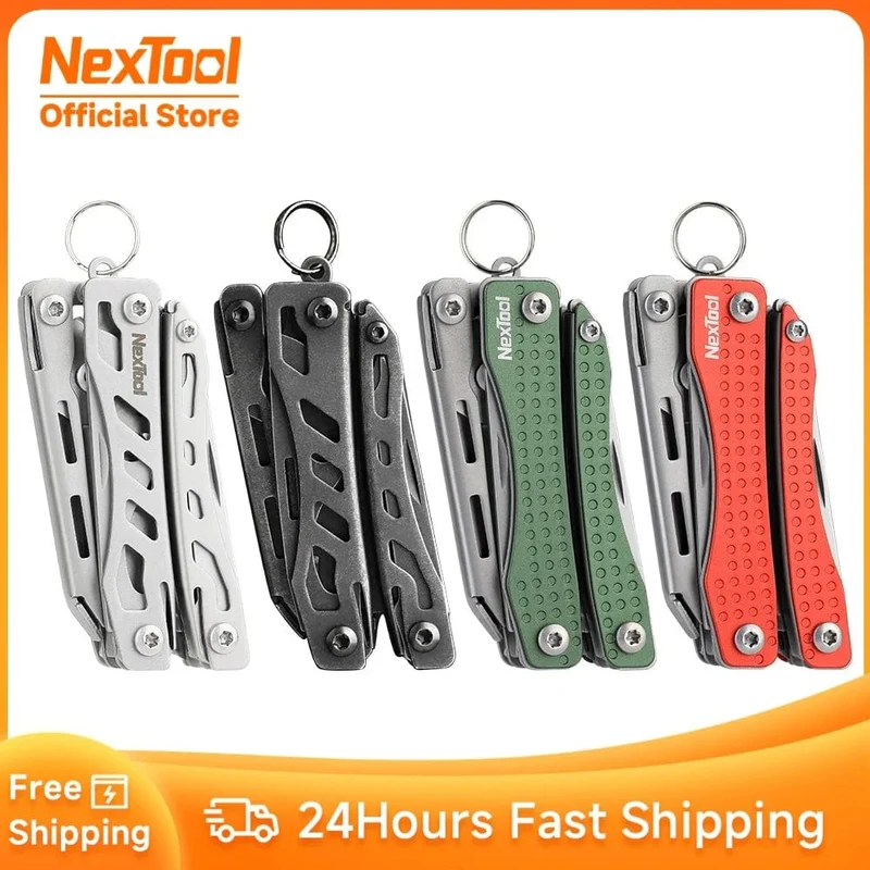 NexTool Mini Flagship Rot/Grün 10 IN 1 Multifunktionales faltbares EDC-Handwerkzeug Schraubendreher Minizange Flaschenöffner Outdoor