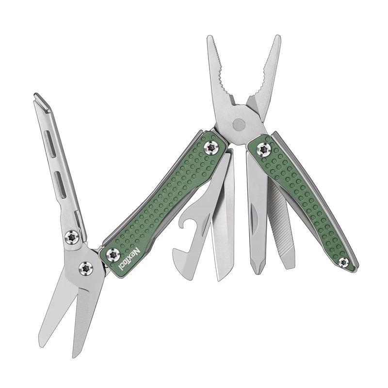 NexTool Mini Flagship Rot/Grün 10 IN 1 Multifunktionales faltbares EDC-Handwerkzeug Schraubendreher Minizange Flaschenöffner Outdoor