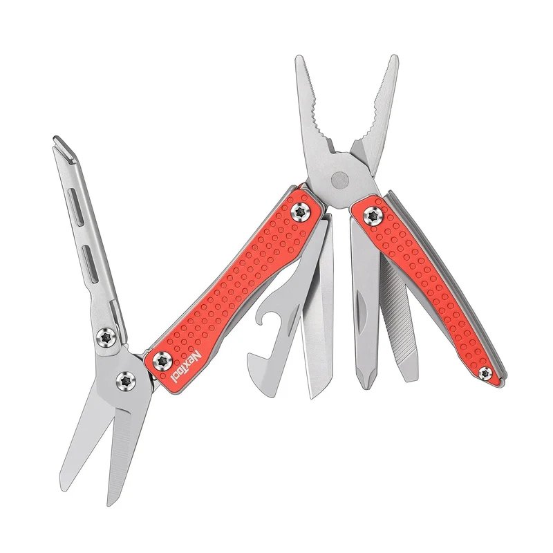 NexTool Mini Flagship Rot/Grün 10 IN 1 Multifunktionales faltbares EDC-Handwerkzeug Schraubendreher Minizange Flaschenöffner Outdoor