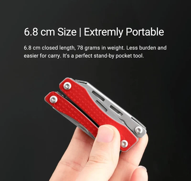 NexTool Mini Flagship Rot/Grün 10 IN 1 Multifunktionales faltbares EDC-Handwerkzeug Schraubendreher Minizange Flaschenöffner Outdoor