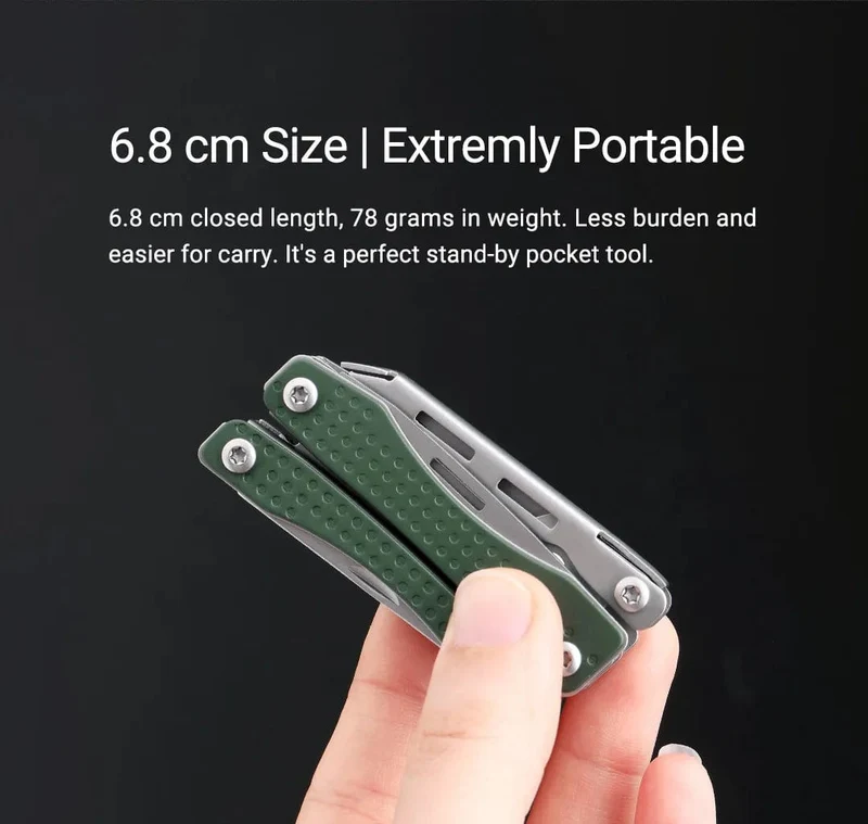 NexTool Mini Flagship Rot/Grün 10 IN 1 Multifunktionales faltbares EDC-Handwerkzeug Schraubendreher Minizange Flaschenöffner Outdoor