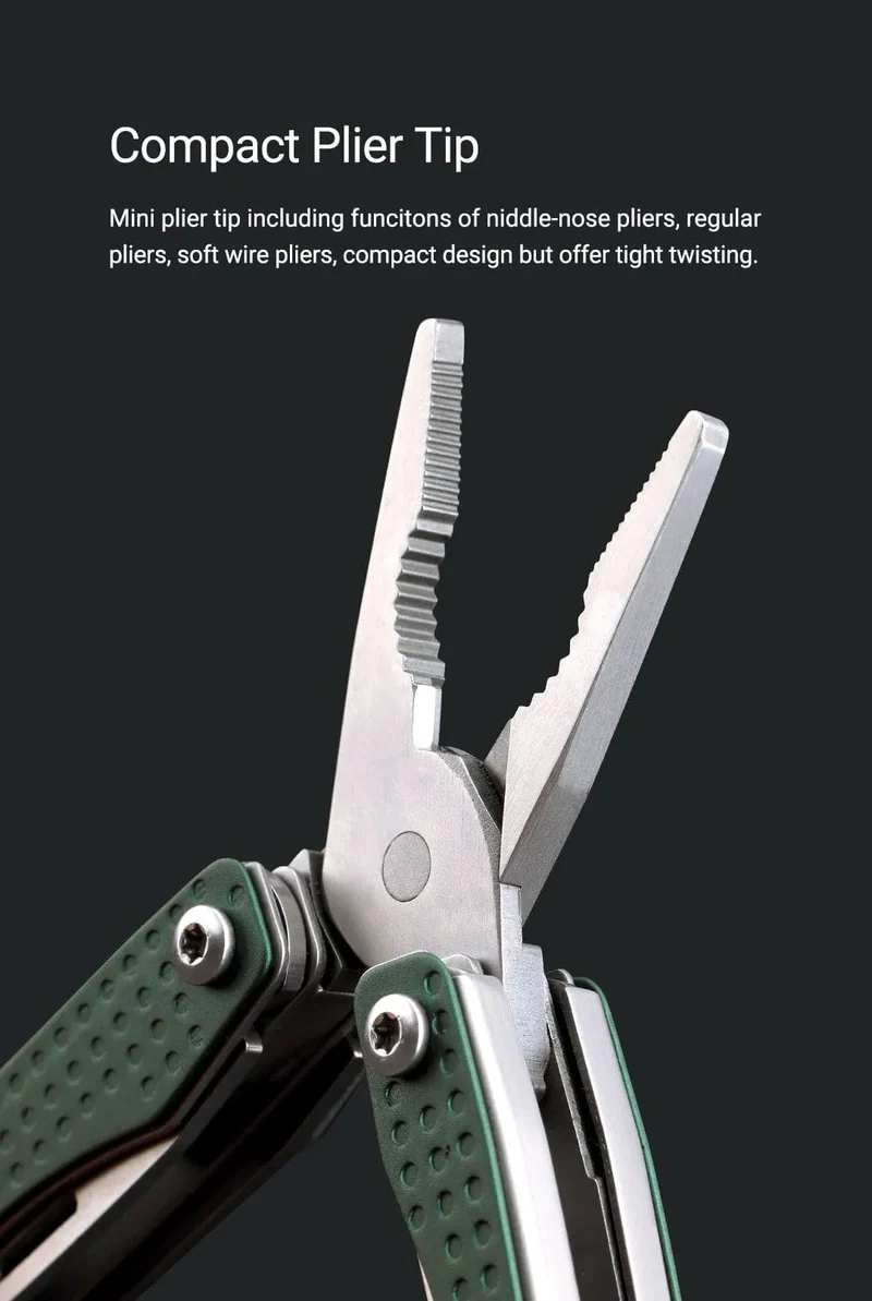 NexTool Mini Flagship Rot/Grün 10 IN 1 Multifunktionales faltbares EDC-Handwerkzeug Schraubendreher Minizange Flaschenöffner Outdoor