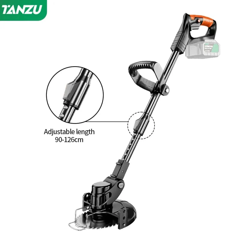 Elektrischer Rasenmäher 21V Handheld 1880W Grasschneiden Holztrimmer Länge einstellbar mit Batterie Schnurloser Gartenstrombeschnitt