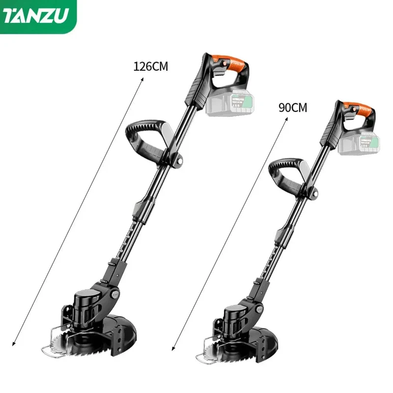 Elektrischer Rasenmäher 21V Handheld 1880W Grasschneiden Holztrimmer Länge einstellbar mit Batterie Schnurloser Gartenstrombeschnitt